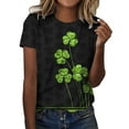 thumbnail image 1 of QIPOPIQ T-Shirts à Manches Courtes pour Femmes à Col Rond T-Shirts de la Saint-Patrick Hauts T-Shirt Shamrock T-Shirt Vert Tunique T-Shirts de la Saint-Patrick Imprimés T-Shirts à Col Rond pour Dames T-Shirts de Fête T-Shirts Graphiques Aubaines, 1 of 4