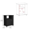 thumbnail image 3 of TUHOME Lower Microwave Storage Cabinet with Single Door and Three Side Shelves for Organized kitchen, 3 of 7