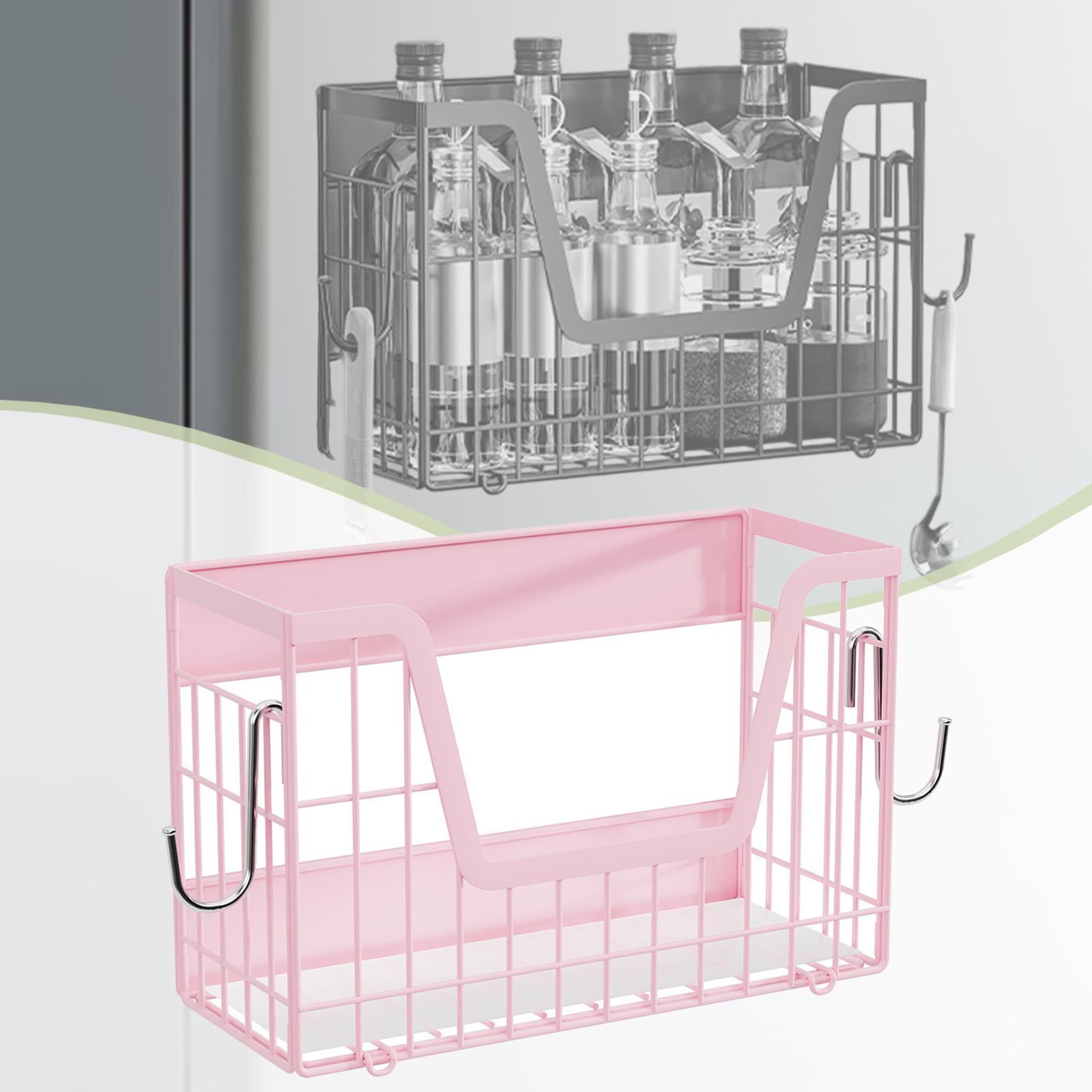 CoudarTitie Refrigerator Side Shelf Magnetic Spice Rack for Fridge for Cabinet Household Pink