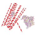 thumbnail image 1 of de papel de a rayas piezas para bodas de cumpleaños, Navidad, fiestas de rojo Yuyangstore Pajas de beber de unicornio, 1 of 8