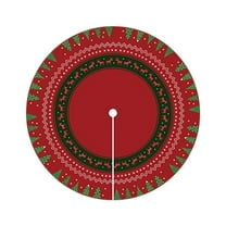 LanSuare Christmas Tree Skirt Rug, 23.62x23.62 Inches Round Washable Soft Non Slip Rug, Floor Mat for Christmas Eve, Patio, Kitchen, Outdoor, Living Room