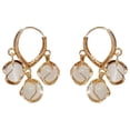 thumbnail image 2 of Fiudx Juego de Aretes de Aro de Piedra de Pino de Moda, Elegante Diseño Floral de Aleación, Detalles de Borlas Brillantes, Uso Diario para Fiestas, Regalo para Mujer, Incluye 1 Par., 2 of 7