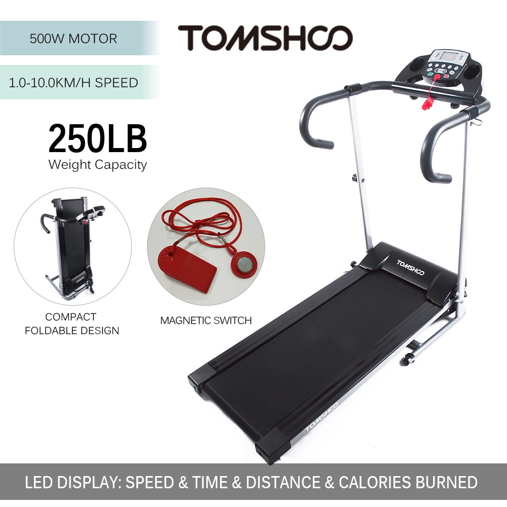TOMSHOO 500W Folding Electric Motorized Treadmill Running Fitness Machine