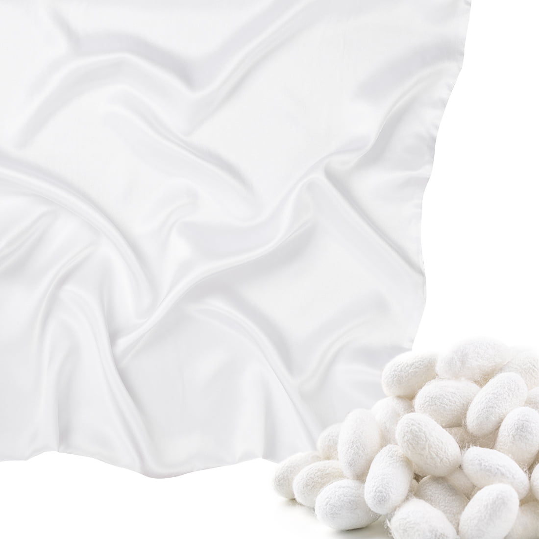 Unique Bargains Silk Pillowcase for Hair 1Pcs White Queen