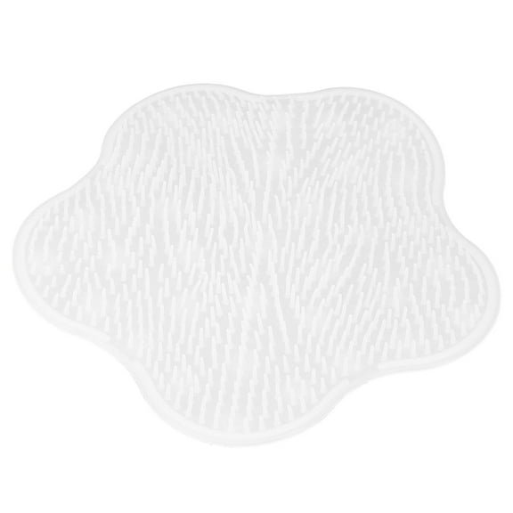 Shower Foot Massager, Fixing 11.4 X 10.6in Bathroom Foot Massage Pad Exfoliation For Back Rubing For Feet Washing White