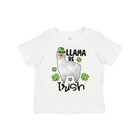 

Inktastic St. Patrick s Day Llama Be Irish with Green Shamrocks Gift Toddler Boy or Toddler Girl T-Shirt