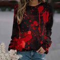 thumbnail image 2 of RKSTN Sweat-Shirt pour Femmes Mode Col Rond Manches Longues T-Shirt Imprimé Blouse Hauts Chandail en Molleton, Tenues d'Automne, 2 of 5