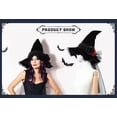 thumbnail image 4 of A-Waroom 1 Pcs Velet Witch Hat with Long Veil and Flower, 4 of 9