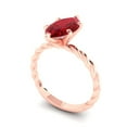 thumbnail image 2 of Solitaire Engagement Ring for Women - 2ct Simulated Pink Tourmaline in 14K Rose Gold Promise Ring, 2 of 5