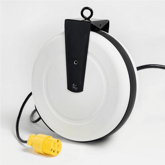 SafTlite by General Manufacturing Commercial Power Supply Reel 30 Foot 16/3 Cord Single Outlet 10 Amp