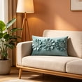 thumbnail image 4 of Textured Floral Throw Pillow Handmade Petal Flower Cushion, Light Teal Decor Pillow Sofa Bedroom Coastal Farmhouse Accent, Multiple Styles Soft Plush Decorative Home Accent Cushion Gift Indoor Use(C), 4 of 6