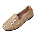 thumbnail image 2 of Women's Orthopedic Leather Loafers Slip On Flats Casual Comfort Walking Shoes Barefoot Feel Slip On Shoes Women Comfort Shoes for Women Anti-Slip Rubber Sole Orthopedic Shoes for Women Wide Width 40, 2 of 8