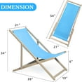 thumbnail image 2 of Beach Chair Of 2 - Solid Wood Folding Chairs With Adjustable Height For Relaxation Blue Patio Lounge Wooden Outdoor Comfort, 2 of 5