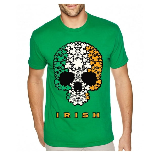 XtraFly Apparel Mens Irish Shamrock Skull Funny Flag St. Patrick's Day