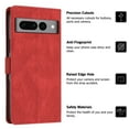 thumbnail image 5 of Case for Google Pixel 7 Pro, PU Leather Wallet Folio Card Holder Kickstand Shockproof Drop Protection Wrist Strap Wireless Charging Phone Case Cover Compatible with Google Pixel 7 Pro, Red, 5 of 10