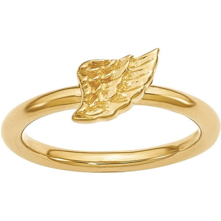 Stackable Expressions Sterling Silver Yellow-Plated Angel Wing Ring