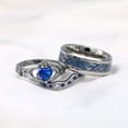 thumbnail image 4 of ringheart 2 Matching Rings His and Hers Ring Couple Rings Claddagh Ring Wedding Ring Sets for Him and Her Womens Ring Sets Men Wedding Band, 4 of 6