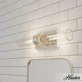 thumbnail image 3 of Hunter - Lenlock 2-light Brushed Nickel, Medium Size Vanity Light, Dimmable, Modern Style, for Bedrooms, Dining, Living Rooms - 19925, 3 of 7
