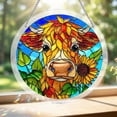 thumbnail image 6 of Acrylic Puzzle Suncatcher Window Hanging, 7.5" Stained Glass Style DIY Puzzle Sun Catcher Decor Panel, Aesthetic Home Ornament Birthday Gift for Women Mom (Sunflowers & Highland Cow), 6 of 9