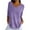 Purple, variant on loopsun Plus Size Tops for Womens,Womens Summer Tops,Women Solid Color Spring/summer Knitted V-neck Medium Sleeve Casual Top Purple S