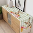 thumbnail image 4 of Easter Bunny Table Runner - 70 Inch Long, Kitchen Dining Table Runner Dresser Scarves, Spring Watercolor Flower Green Plaid Farmhouse Decor for Coffee Tables Wedding Party Banquet, 4 of 8