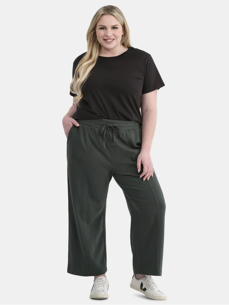 Terra & Sky Women's Plus Size Cropped Knit Pants, 25