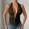thumbnail image 2 of JIAYUE Women's Tank Tops Solid Color Backless Sleeveless Deep V Neck Slim Fit Summer Sexy Casual For Party Night Daily Wear Trendy Female Camisole, 2 of 6