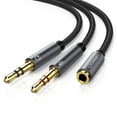 thumbnail image 1 of UGREEN Headphone Mic Splitter Cable 3.5mm 2 Male to Female (2x3 Pin 4..., 1 of 7