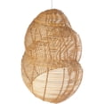 thumbnail image 2 of Kouboo Wicker Coiled Shell Pendant Lamp, Rattan Pendant Lights, Hanging Ceiling Light Fixture, Hand Woven Wicker Lamp, Chandelier For Island Living Room, Natural Brown, 2 of 7