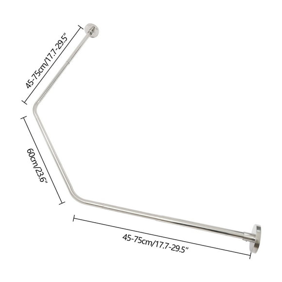 L Shaped Shower Rods