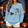 thumbnail image 2 of WEIWEN Dog Mama Sweatshirt for Women Funny Skeleton Chasing Dachshund Print Crewneck Long Sleeve Halloween Outfits for Women Going Out Tops Fall Sweaters Women's Clothing XL, 2 of 4