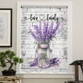 thumbnail image 4 of Purple Spring Floral Semi Sheer Curtains Drapes for Living Room, Bedroom, French Doors Window 63 Inches Long, Lavender Vintage Summer Botanical Rod Pocket Chiffon Curtain Drapery Voile Drape Panel, 4 of 6
