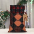 thumbnail image 6 of Color Matching Linen Bundle Mouth Gift Bag Can Be Used For Daily Small Items Argyle Plaid Darksalmon_2 Medium, 6 of 8