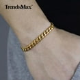 thumbnail image 5 of 7mm Gold Stainless Steel Bracelet & Necklace Jewelry Set Cuban Curb Chain, 5 of 5