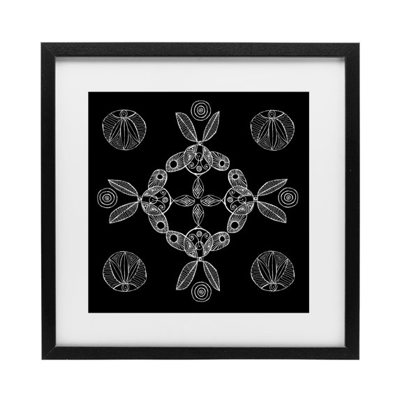 Stupell Industries Circular Symmetry Elementals Black Framed Print Under Glass, design by El Perkin