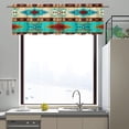 thumbnail image 3 of Tribal Aztec Valances for Windows Curtain Turquoise Rod Pocket Curtains Garden Dorm Decorate Small Valances for Bedroom Window Treatments Covering Drapes Short Curtain 54x18 Inch Southwestern, 3 of 5