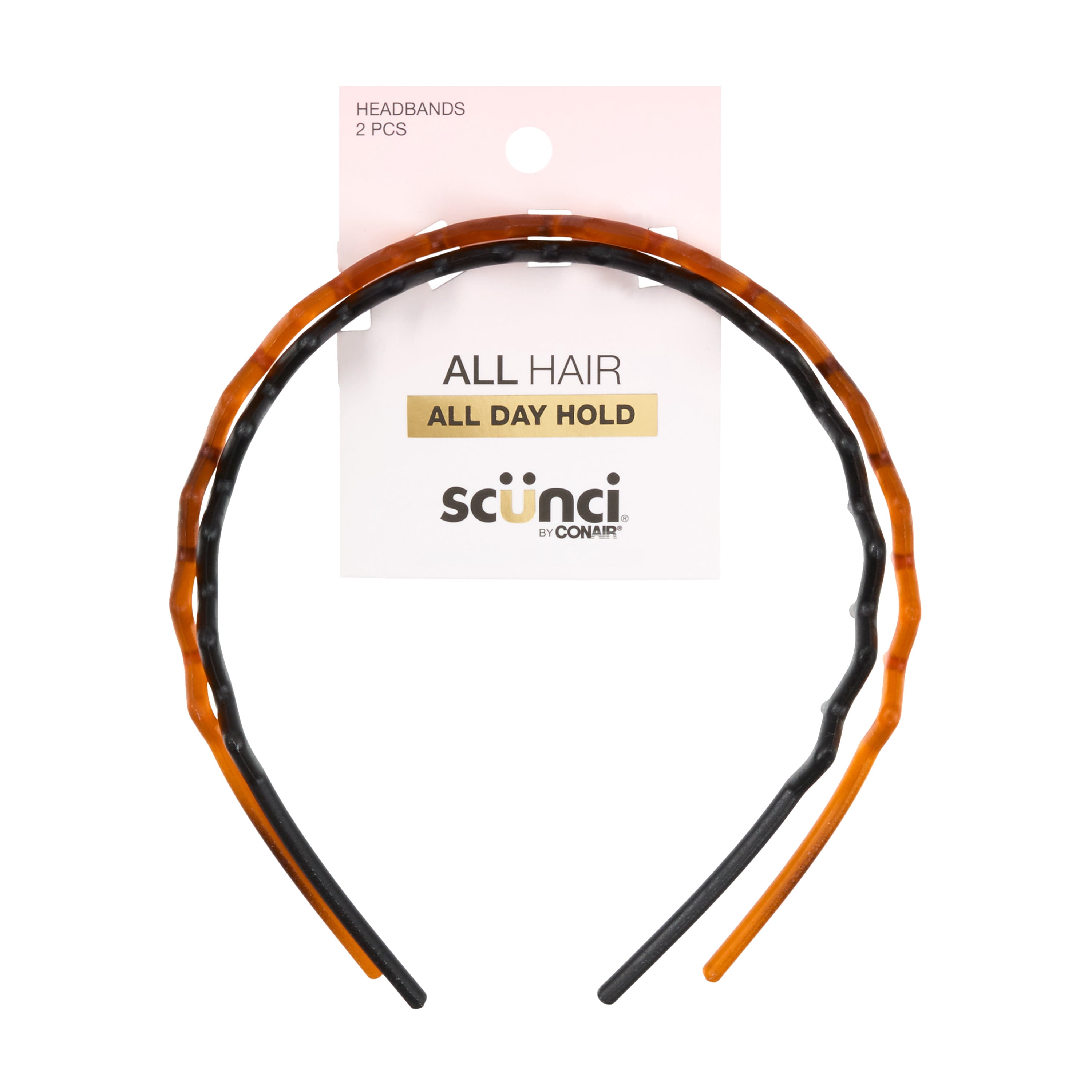 Scunci Effortless Beauty Teethcomb Headband, Multicolor, 2 Count