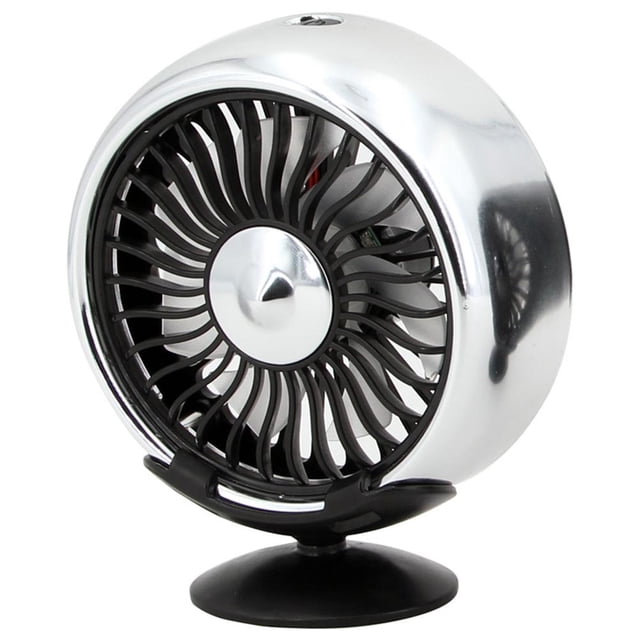 Ventilador de circulación de aire Micro USB Mini enfriador de ventilador de automóvil (consola central plateada)