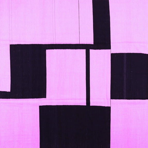 Ahgly Company Indoor Square Abstract Purple Contemporary Area Rugs, 7' Square