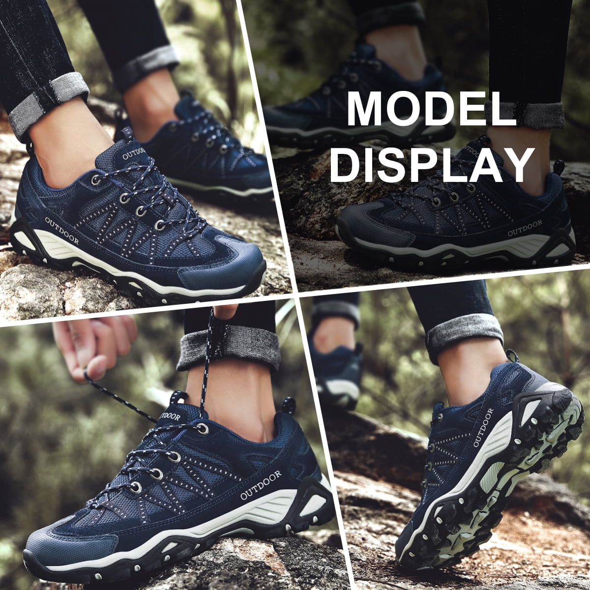 AUXDIQ Hiking Shoes Mens Waterproof Mountain Trekking Shoes Women Breathable Walking Shoes Outdoor Sports Running Camping Climbing