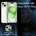 thumbnail image 2 of JETech Camera Lens Protector for iPhone 15 6.1-Inch and iPhone 15 Plus 6.7-Inch, Full Coverage 9H Tempered Glass Ring Cover, Matte Metal Plate, Case Friendly, 1-Pack (Green), 2 of 7