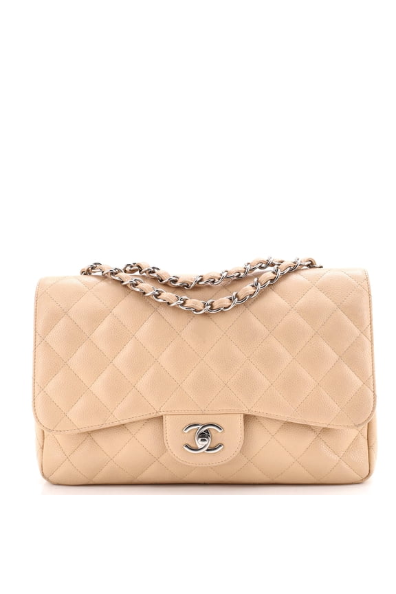 Pre-Owned Classic Single Flap Bag Quilted Caviar Jumbo By Rebag