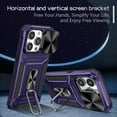 thumbnail image 5 of Allytech iPhone 13 Pro Case with Kickstand, Sliding Camera Lens Protector Rugged Hybrid Military Grade Shockproof Bumper Phone Case for Apple iPhone 13 Pro - Purple, 5 of 10