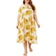 thumbnail image 1 of Vestido, Vestido de tumbona para mujer, camisones sueltos de manga corta con estampado Floral, pijam Abanopi Amarillo/3X-grande, 1 of 7