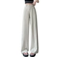 thumbnail image 5 of Fiaer,Women's Wide Leg Business Dressy Pants,Plus Size Casual Straight Trousers for Women,Ladies High Waist Loose Fit Trendy Joggers with Pockets Beige L, 5 of 5