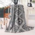 thumbnail image 2 of White Geometric Diamond Striped Pattern Blanket,Comfortable Soft Lamb Wool Throw Blanket,All Season,Warm Lightweight Blankets for Sofa Bed Couch Living Room Chair,60"x80", 2 of 4