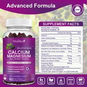 MULITTEA Calcium Magnesium Zinc Gummies with High Absorption Magnesium Glycinate 200mg