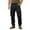 Black, variant on Casual Cargo Pants, Solid Color Utility Trousers with 8 Pockets for Men's Outdoor Hiking Work, Lightweight Daily Wear (No Belt)