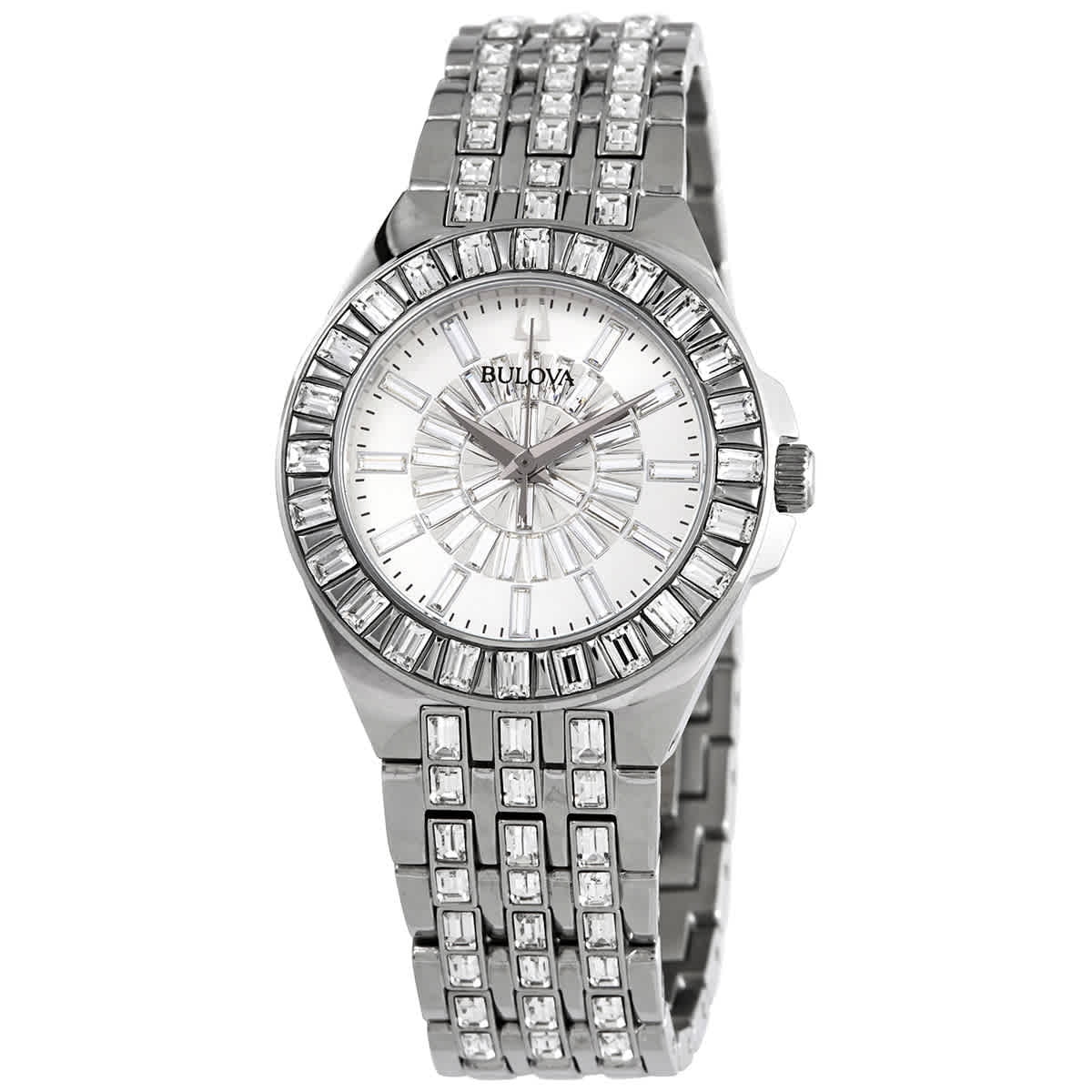 Bulova Diamond White Mother of Pearl Dial Ladies Watch 96R105 