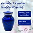 thumbnail image 2 of Nova Niche Small Blue Aluminium Cremation Urns for Human Ashes – Mini Memorial Keepsake Set of 4 with Velvet Case, 2 of 8